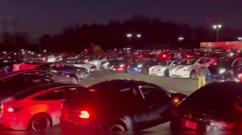 Tesla Cars Lights On Naatu Naatu